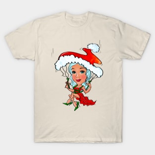 Charming Christmas Elf Skydiving T-Shirt